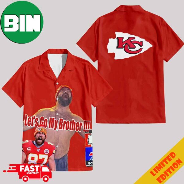 Funny Jason Kelce Go To See His Brother Travis Kelce When Kansas City Chiefs Defeat Buffalo Bills In Divisional Round Playoffs Season 2023-2024 Merchandise Hawaiian Shirt