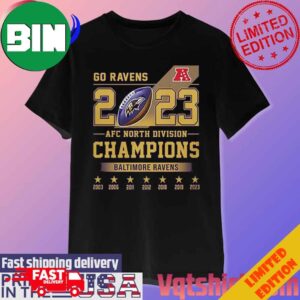 Go Ravens 2023 AFC North Division Champions Baltimore Ravens T-Shirt