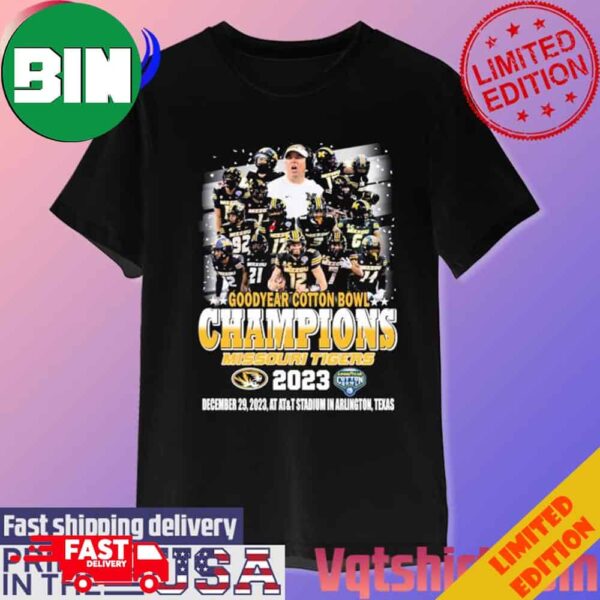 Goodyear Cotton Bowl Champions 2023 Missouri Tigers December 29 2023 At Att Stadium In Arlington Texas T-Shirt