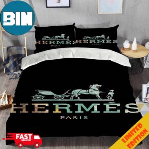 Hermes Holographic Letters Luxury Brand Special Bedding Set Home Decorations