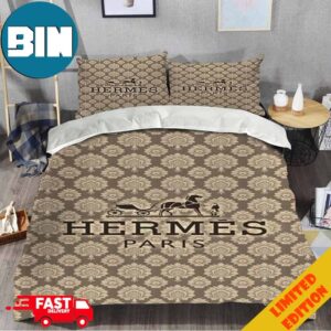 Hermes Light Brown Luxury Brand Special Bedding Set Home Decoration