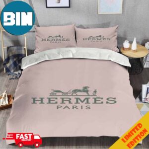 Hermes Light Pink Luxury Brand High  Quality Bedding Set Home Decoration