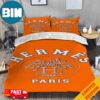 Hermes Paris Orange Background Luxury Brand Premium Bedding Set Home Decor