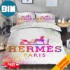 Hermes Paris Pink Stripes Luxury Brand Special Bedding Set Home Decoration