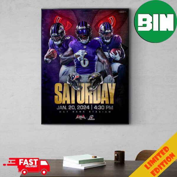 Houston Texans vs Baltimore Ravens Are Back At The MT Bank Stadium Jan 20 2024 NFL Divisional Playoffs 2023-2024 Poster Canvas