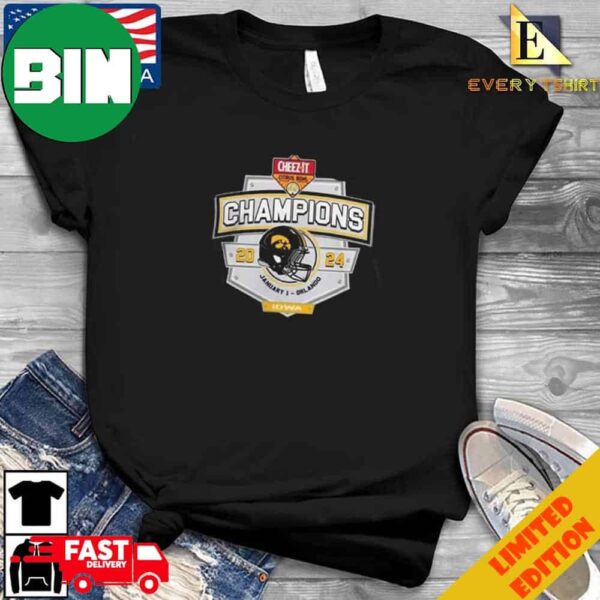 Iowa Hawkeyes 2024 Cheez It Citrus Bowl Champions Helmet T-Shirt Long Sleeve Hoodie Sweater