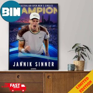 Jannik Sinner Becomes A 2024 Australian Open Men’s Singles Champion Grand Slam Champion 2024 Poster Canvas