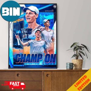 Jannik Sinner Is A Grand Slam Champion Aus Open 2024 Congratulations Poster Canvas