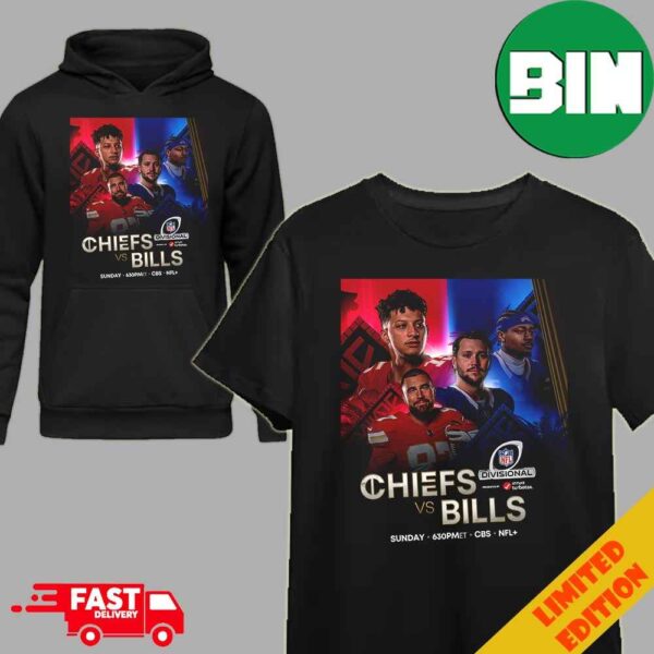 Kansas City Chiefs And Buffalo Bills Meet Up In The Playoffs For Part III on Sunday ET on CBS NFL Divisional T-Shirt Hoodie