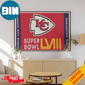 Kansas City Chiefs WinCraft 2023 AFC Champions Locker Room Double-Sided Towel Home Decor Poster Canvas
