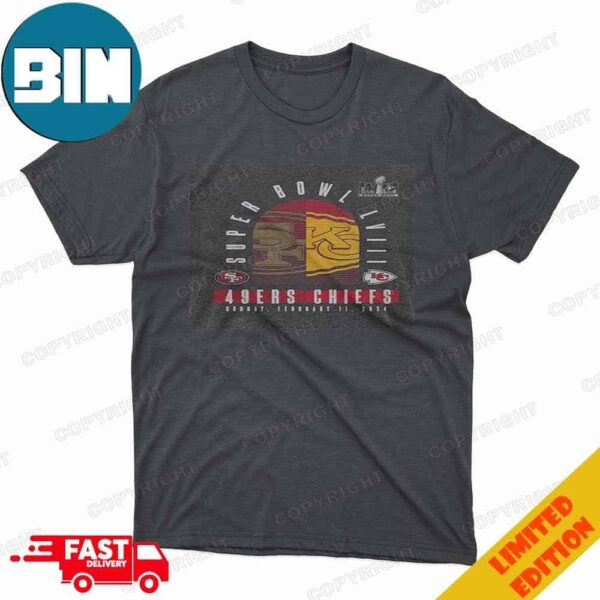 Kansas City Chiefs Vs San Francisco 49ers Youth Super Bowl LVIII Matchup Final Battle T-Shirt Heather Charcoal