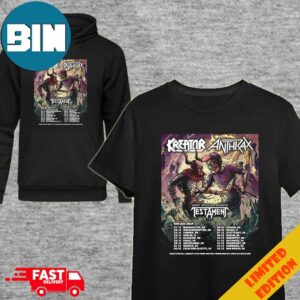 Kreator x Anthrax With Special Guests Testament Nov-Dec 2024 Tour Schedule Lists T-Shirt Hoodie