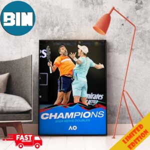 Matt Ebden And Rohan Bopanna Mission Accomplished Win Their First Grand Slam Title As A Team Aus Open 2024 Men’s Doubles Champions Home Decor Poster Canvas