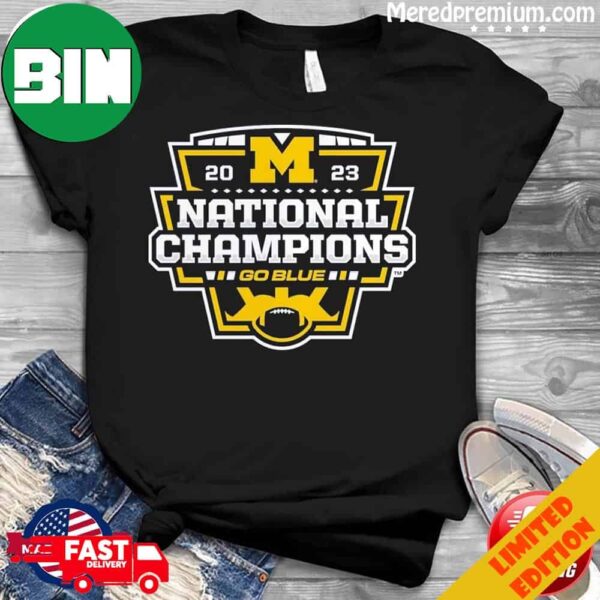 Michigan Wolverines 2023 CFP National Champions Logo T-Shirt Long Sleeve Hoodie Sweater