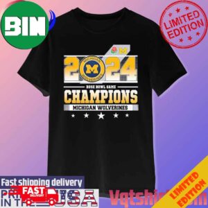 Michigan Wolverines 2024 Rose Bowl Game Champions T-Shirt