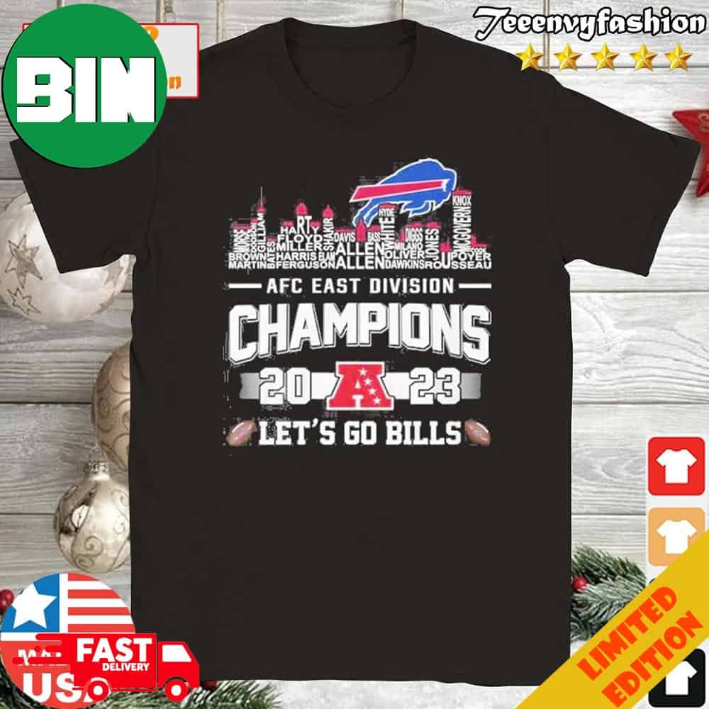 Official Bills 2023 AFC East Champs Back To Back Two-Sided T-Shirt Long Sleeve Hoodie Sweater