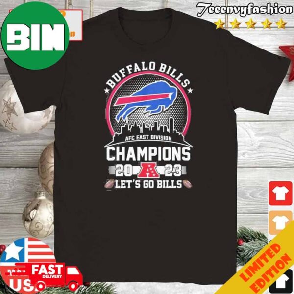 Official Bills 2023 AFC East Division Champions Two-Sided T-Shirt Long Sleeve Hoodie Sweater