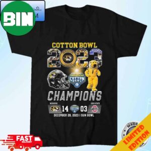 Official Missouri Tigers Goodyear Cotton Bowl 2023 Champions Missouri Tigers 14-03 Ohio State December 29 2023 Sun Bowl T-Shirt Long Sleeve Hoodie Sweater