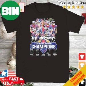 Official Texans 2024 AFC South Division Champions Signatures T-Shirt Long Sleeve Hoodie Sweater