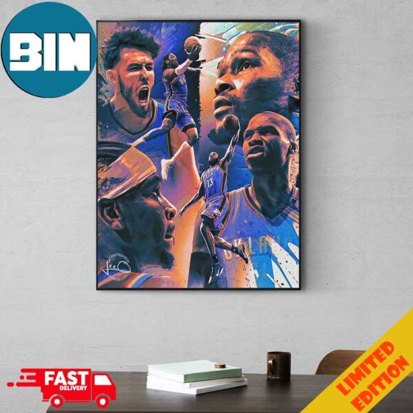 Oklahoma City Thunder OK3 NBA Art Poster Canvas