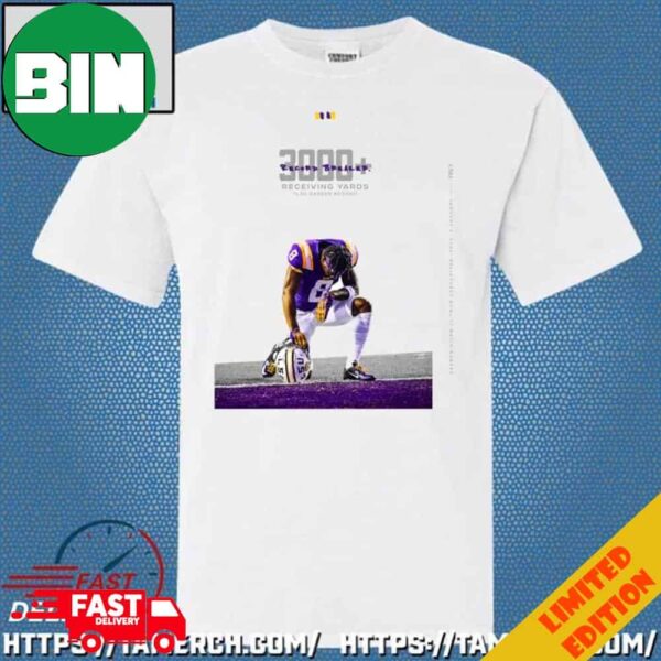 Original Malik Nabers 3000 Record Breaker Receiving Yards LSU Career Record T-Shirt