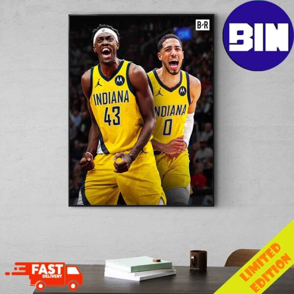 Pascal Siakam And Tyrese Haliburton Of Indiana Pacers Poster Canvas