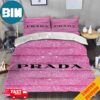 Pink Twinkle Background Prada Text Logo Fashion And Luxury Home Decor Bedding Set And Pillow Cases
