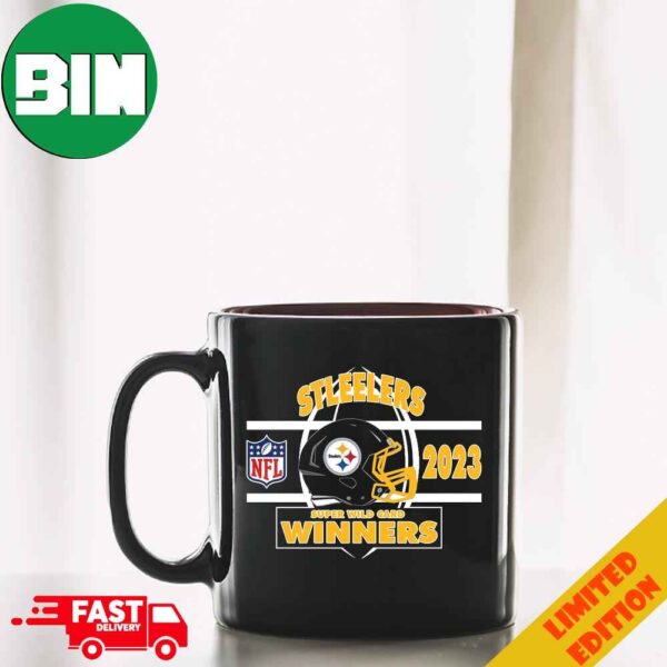Pittsburgh Steelers AFC Wild Card Champions Season 2023-2024 NFL Divisional Helmet Winners Ceramic Mug