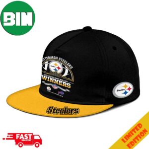 Pittsburgh Steelers Winners Season 2023-2024 AFC Super Wild Card NFL Divisional Skyline January 14 2024 Highmark Stadium Merchandise Hat-Cap Snapback