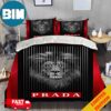 Prada Logo Red And Black Fashion And Luxury Best Home Decor Bedding Set