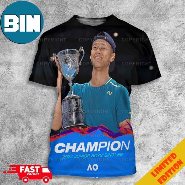 Rei Sakamoto Champion 2024 Junior Boy’s Singles Aus Open Junior Singles Title Grand Slam 3D T-Shirt