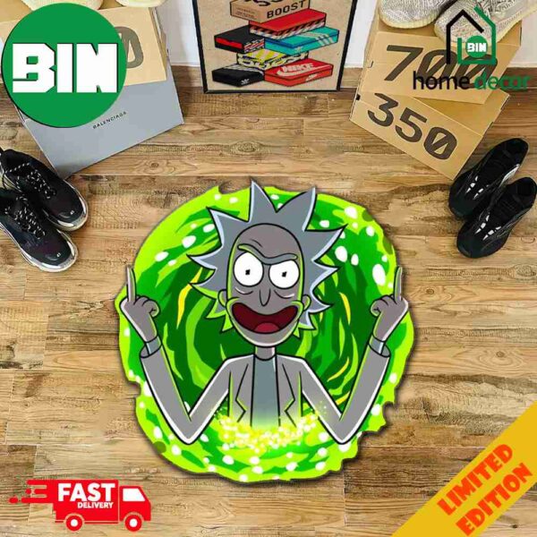 Rick And Morty Middle Finger Funny Teleport Home Decor Custom Rug Carpet