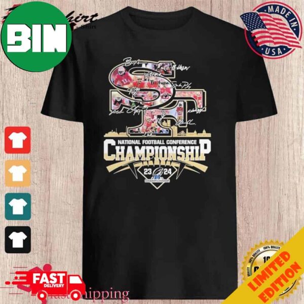 San Francisco 49ers American Football Conference Championship 2023-2024 Signature T-Shirt Long Sleeve Hoodie Sweater