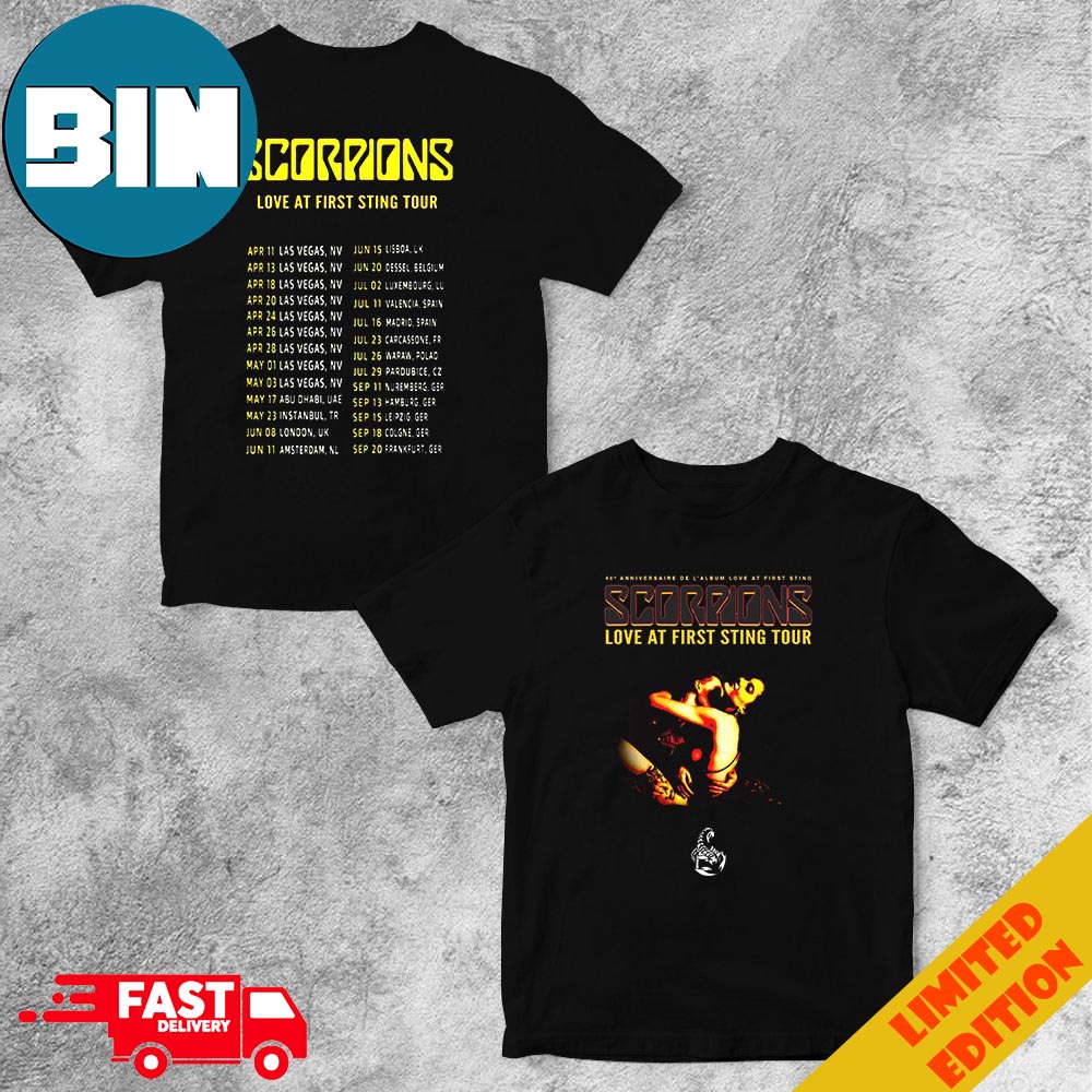 Scorpions Love At First Sting Tour 2024 Lists Two Sides T-Shirt