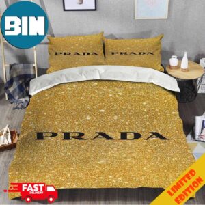 Sparkle Fashion And Luxury Prada Logo Best Fashion Home Decor Bedding Set