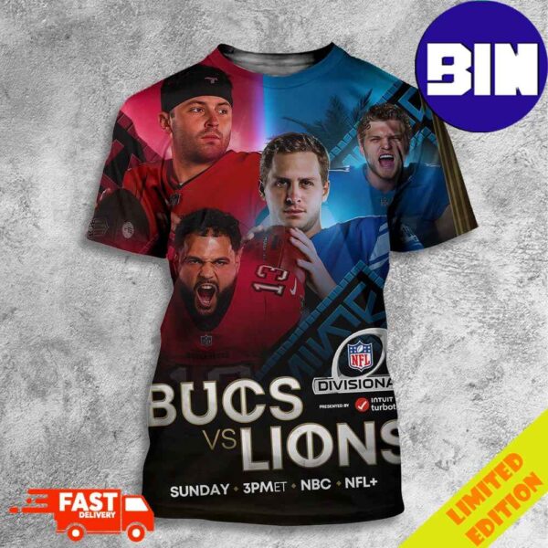 Tampa Bay Buccaneers vs Detroit Lions The NFC Championship Sunday 3pm ET On NBC 3D T-Shirt