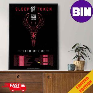 Teeth Of God North American Tour 2024 Sleep Token With Special Guest Empire State Bastard Schedule Lists Poster Canvas