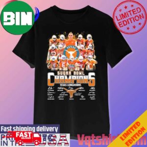 Texas Longhorns 2023 Sugar Bowl Champions Signatures T-Shirt