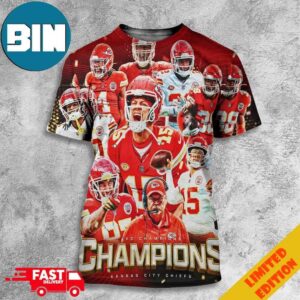The Kansas City Chiefs Are AFC Champions For The 4th Tine In 5 Years Super Bowl LVIII 2023-2024 3D T-Shirt