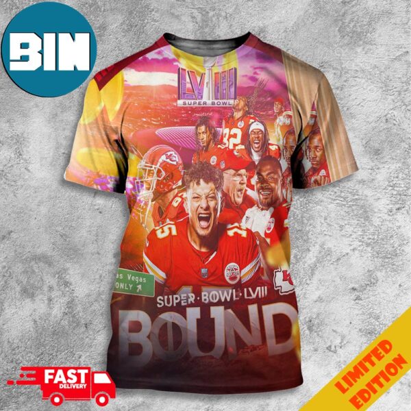 The Kansas City Chiefs Are Heading To Super Bowl LVIII NFL 3D T-Shirt