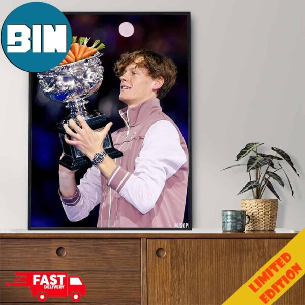 US Open Tennis A Carota Champion Jannik Sinner Aus Open Grand Slam Champion 2024 Congratulations Funny Poster Canvas