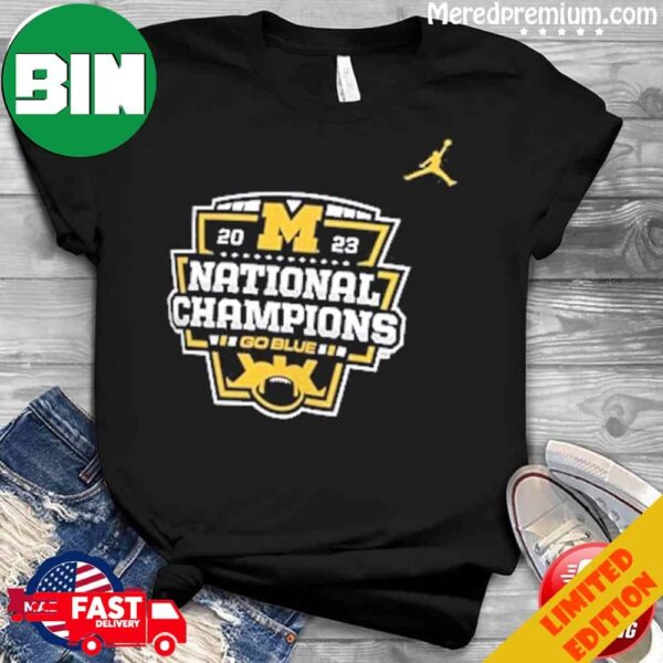 University Of Michigan Football 2023 CFP National Champions Go Blue T-Shirt Long Sleeve Hoodie Sweater