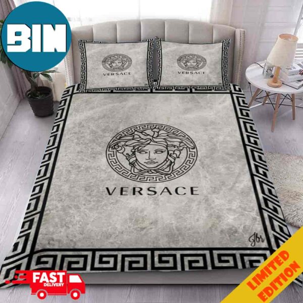 Vercase Logo Luxury Grey Background Bedding Set