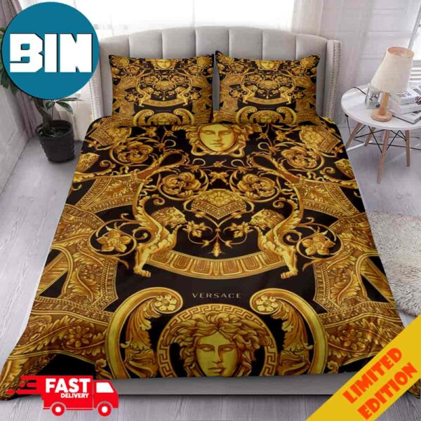 Versace Golden Pattern Luxury Home Decor Bedding Set