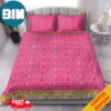 Versace Words Text Luxury Fashion Pink Background Home Decor Bedding Set