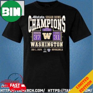 Washington Huskies 2024 Sugar Bowl Champions Score T-Shirt