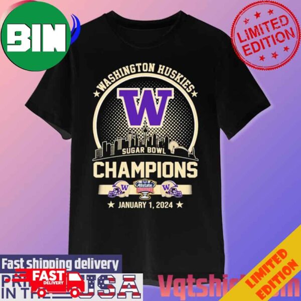 Washington Huskies Allstate Sugar Bowl Champions January 12024 T-Shirt