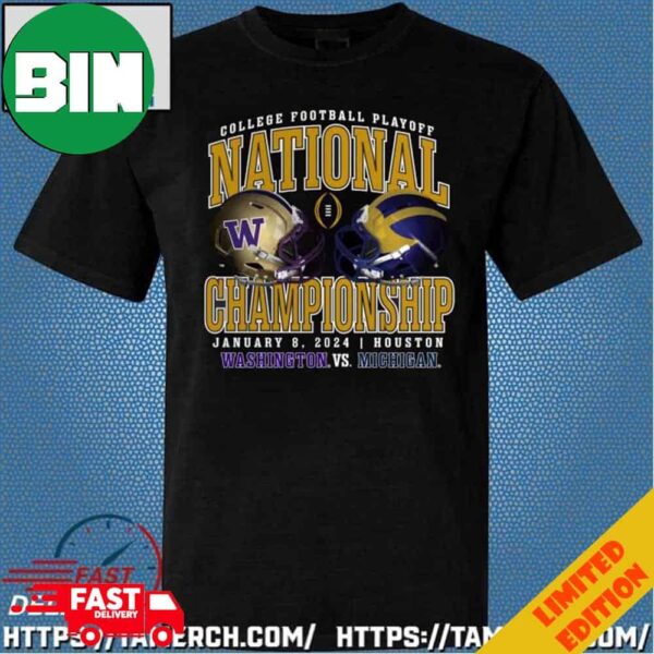 Washington Huskies vs Michigan Wolverines CFP 2024 National Championship Game Head To Head Stadium T-Shirt