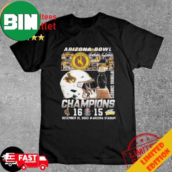 Wyoming Cowboys Arizona Bowl 2023 Champions December 31 2023 Arizona Stadium T-Shirt Long Sleeve Hoodie Sweater