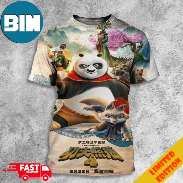 ‘KUNG FU PANDA 4 New Poster 2024 3D T Shirt 600x600 
